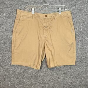 Quiksilver Shorts Mens 36 Beige Chino Pockets Comfort Flat Front Casual